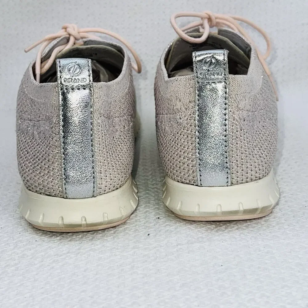 Cole Haan Womens 10.5B Zerogrand Stitchlite Sneakers Pink Metallic Knit